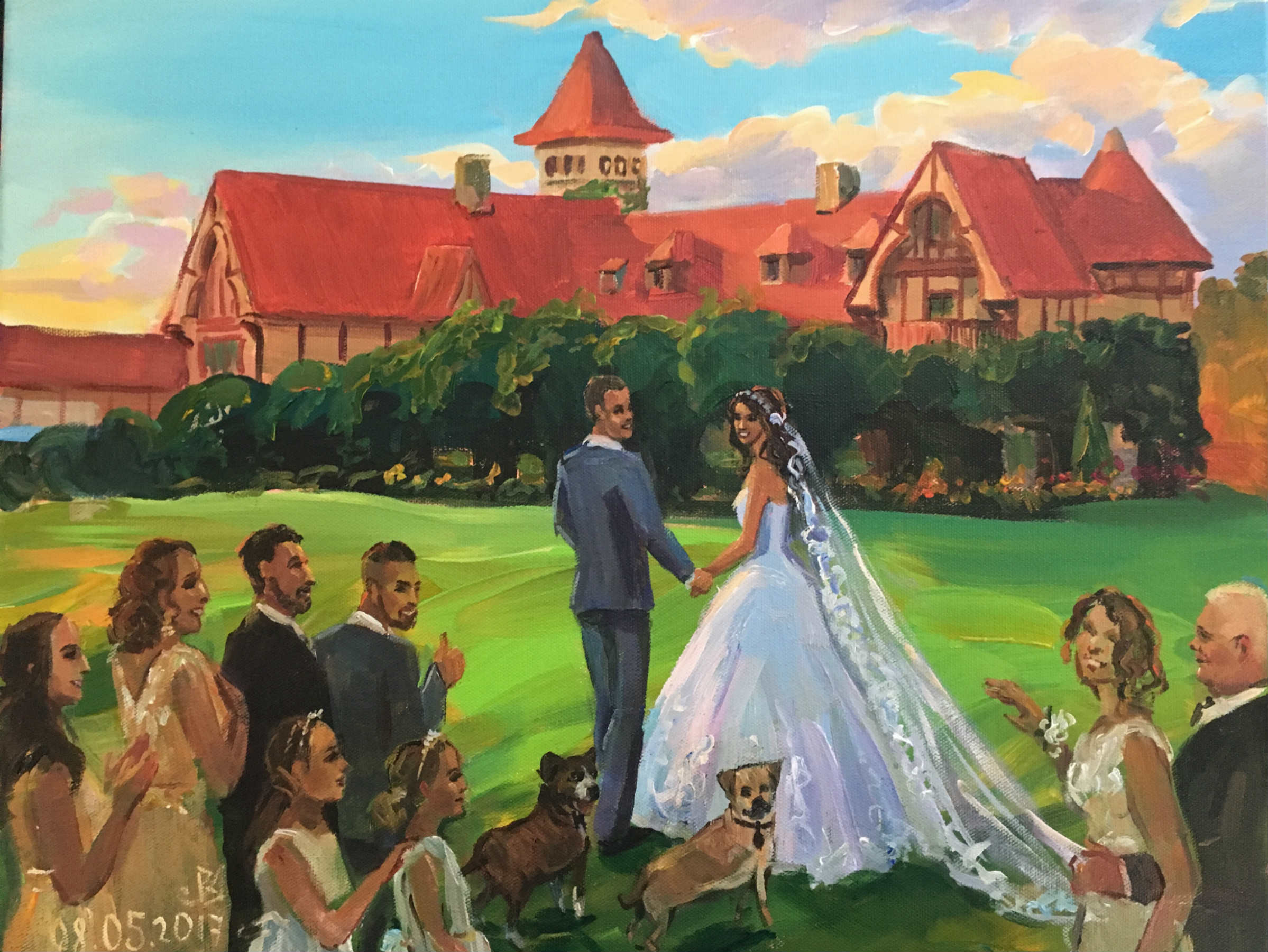 saint clements castle wedding painting