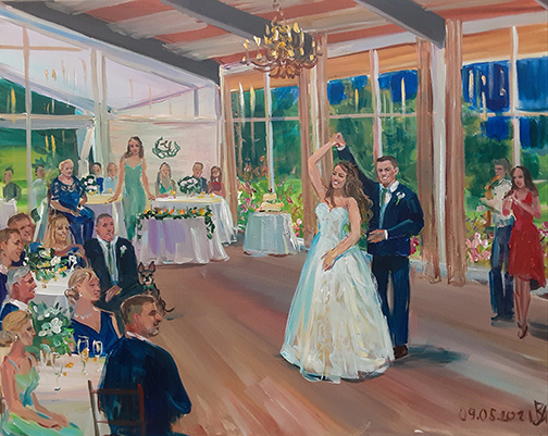 wedding painting at cape club of sharon 2021