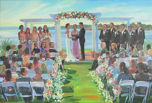 wedding painting at oceancliff  ceremony