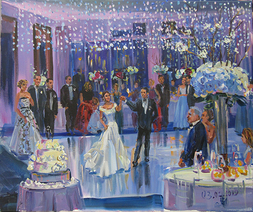wedding painting by vesna at royal sonesta boston