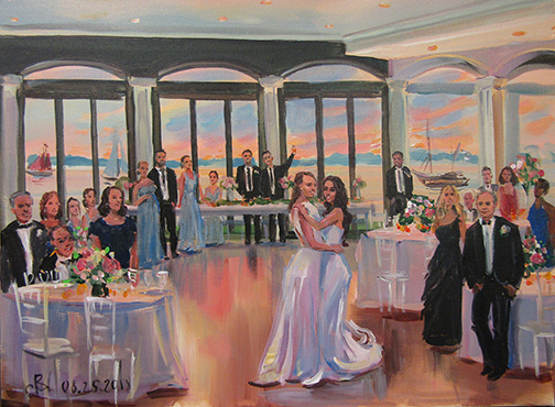 belle mer wedding painting
